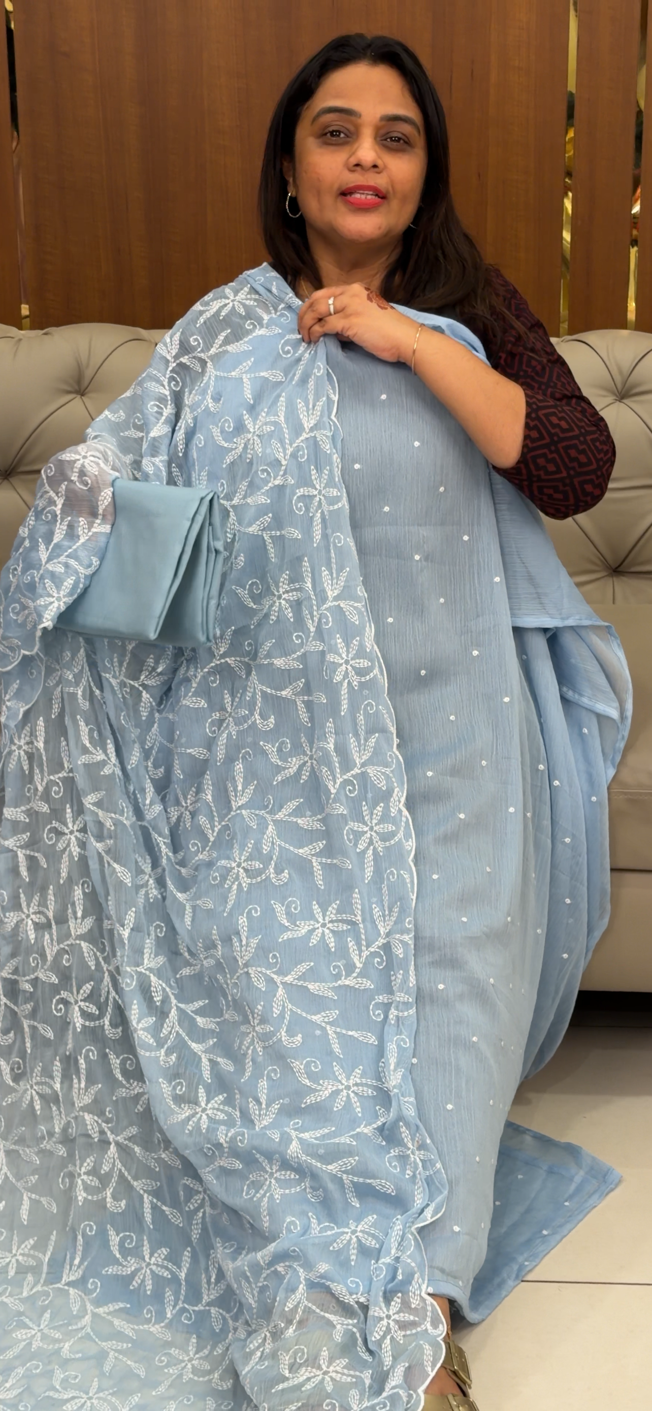 CHIFFON UNSTITCHED SALWAR SUITS - IHA 30183