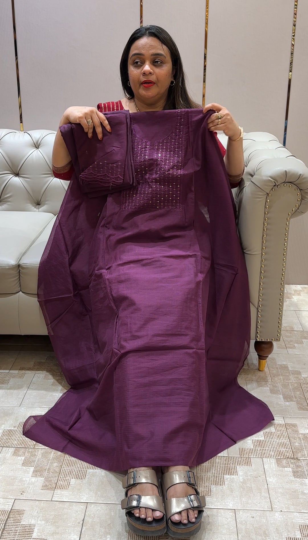 NET KOTA UNSTITCHED SALWAR SUITS - IHA 22262