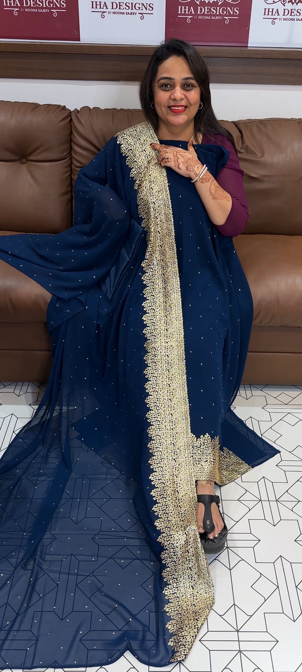 GEORGETTE UNSTITCHED SALWAR SUITS - IHA 23716