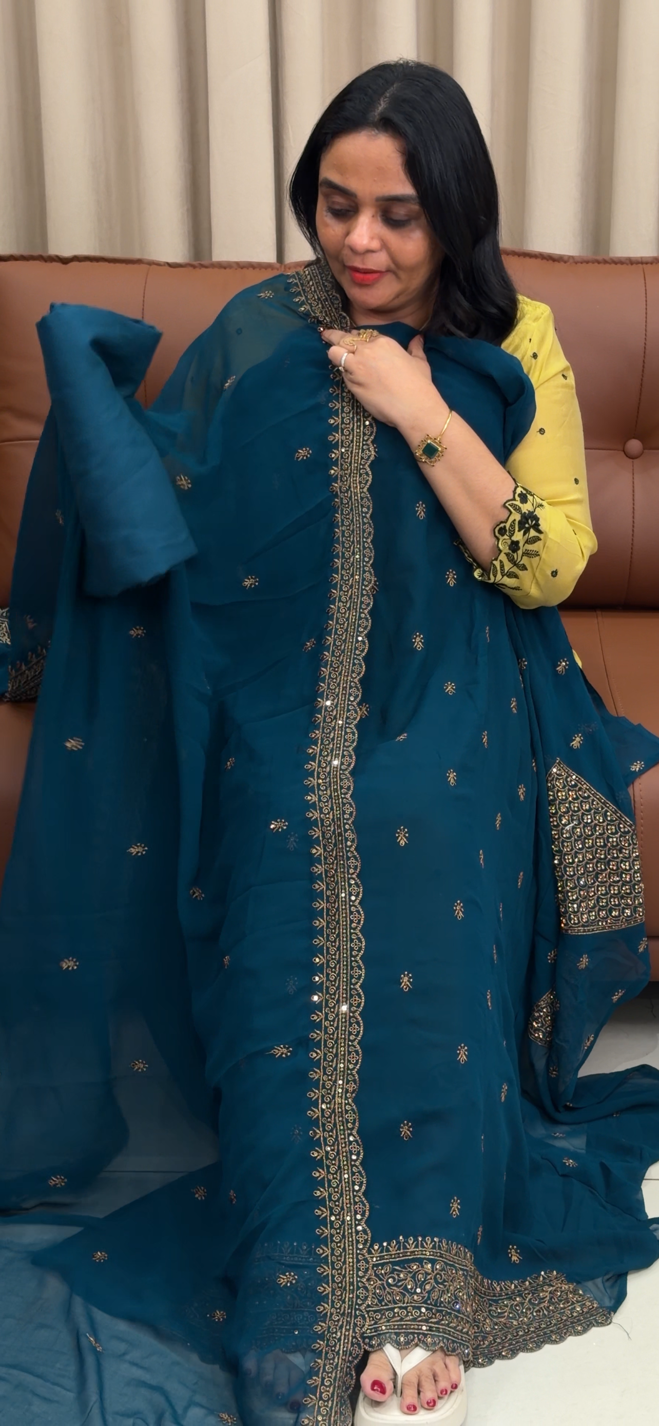 FAUX GEORGETTE UNSTITCHED SALWAR SUITS - IHA 33559