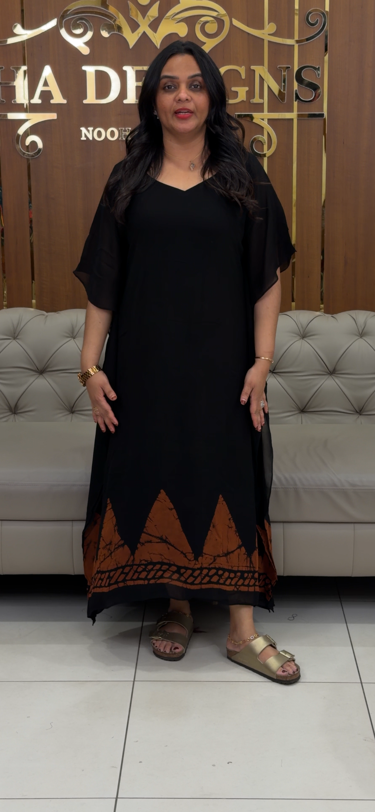 IHA'S IN-HOUSE VISCOSE GEORGETTE KAFTAN TOPS - IHA 32148