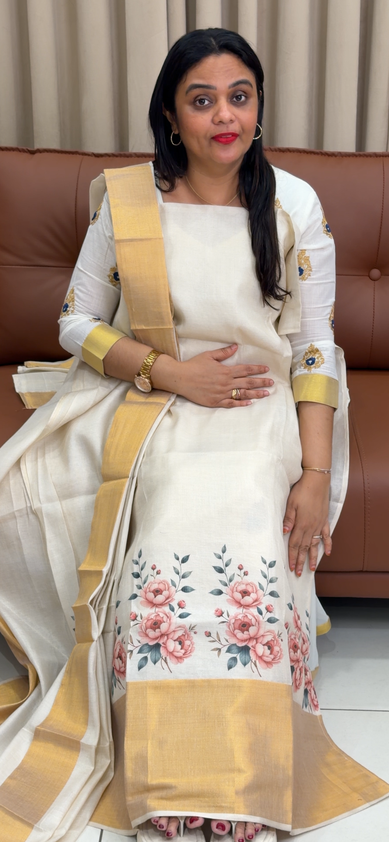 FORWARD TISSUE SLITTED TOP, BOTTOM AND DUPATTA - IHA 33941