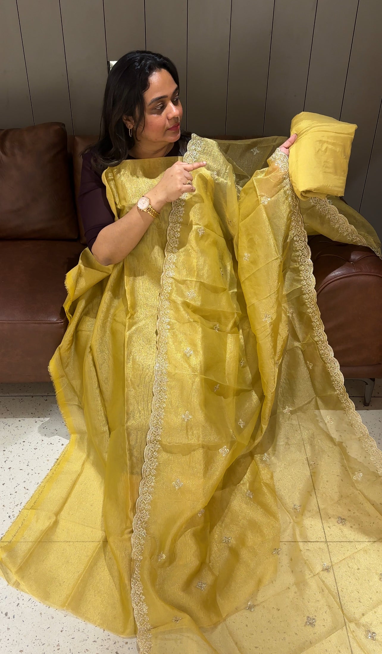 TISSUE UNSTITCHED SALWAR SUITS - IHA 27129