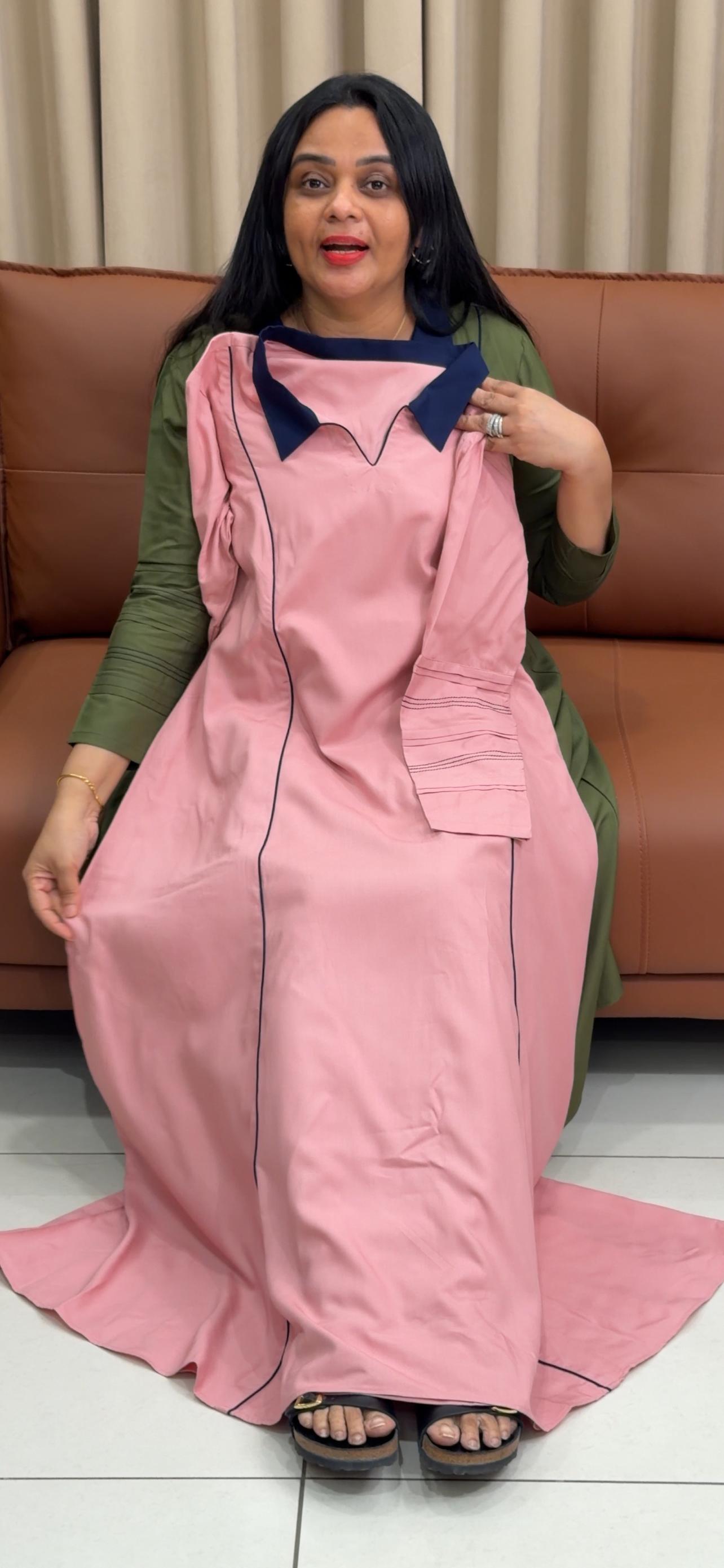IHA'S IN-HOUSE RAYON LONG TUNIC TOPS  - IHA 35265