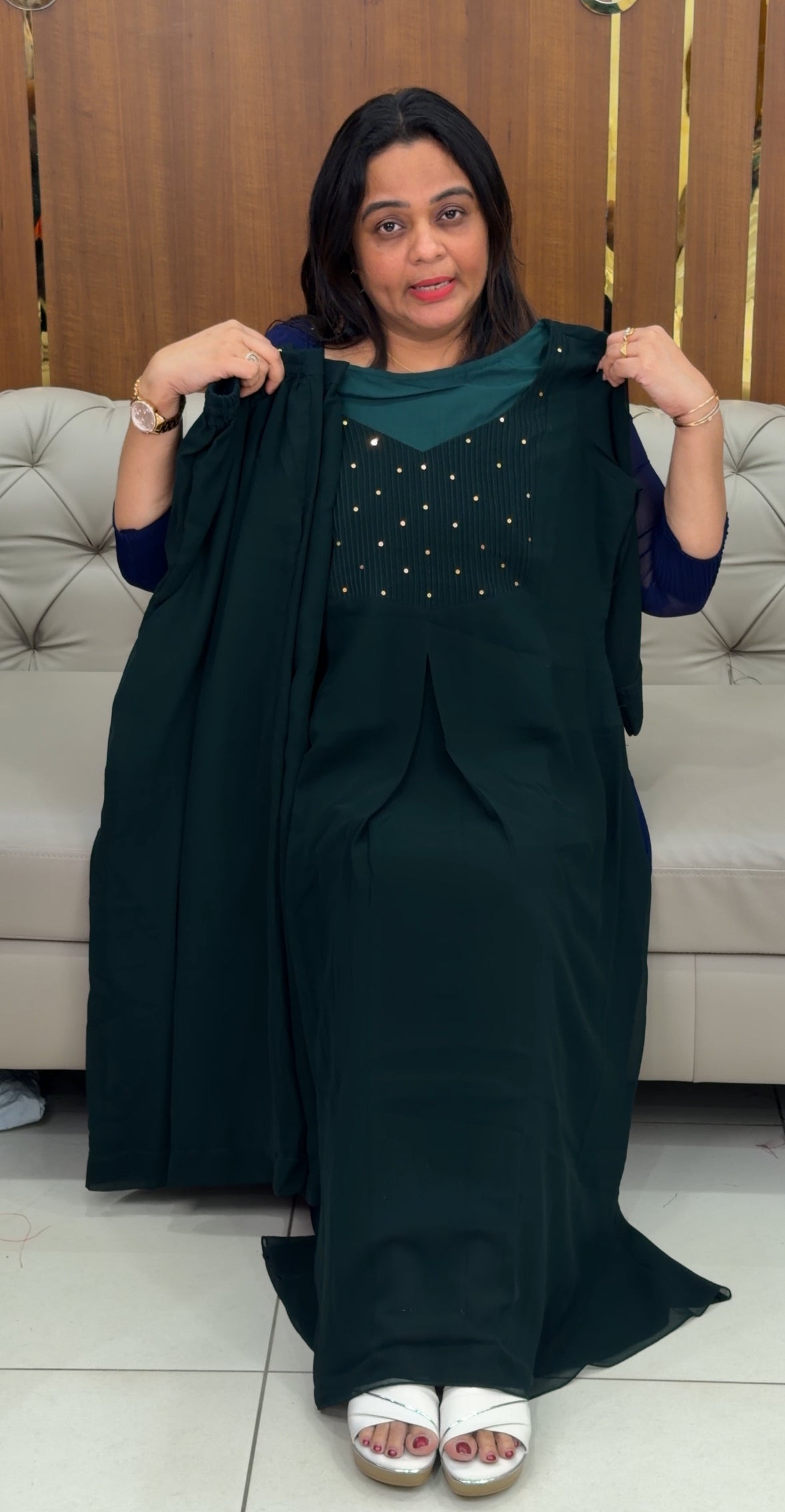 IHA'S IN-HOUSE PARTY WEAR SLITTED CO-ORDS SETS - IHA 29308