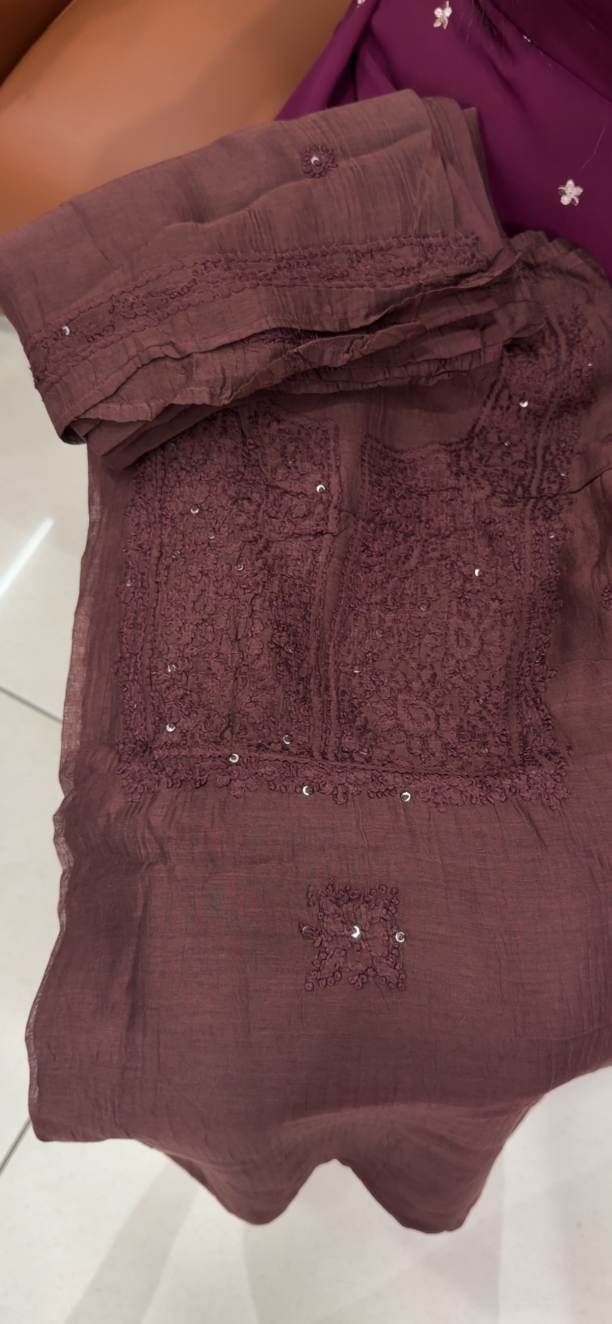 CHIKANKARI UNSTITCHED SALWAR SUITS - IHA 35801