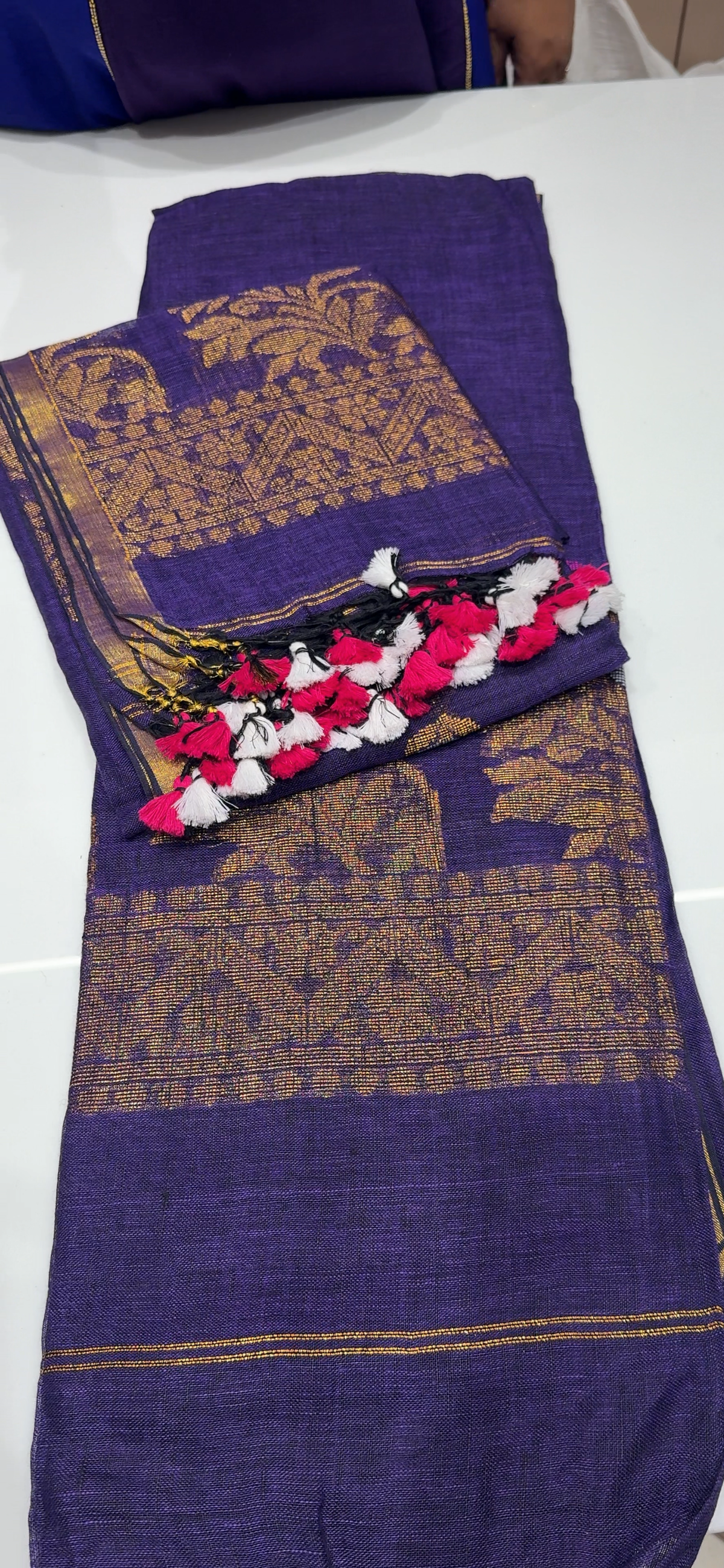 LINEN JAMDANI UNSTITCHED SALWAR -  IHA 35446