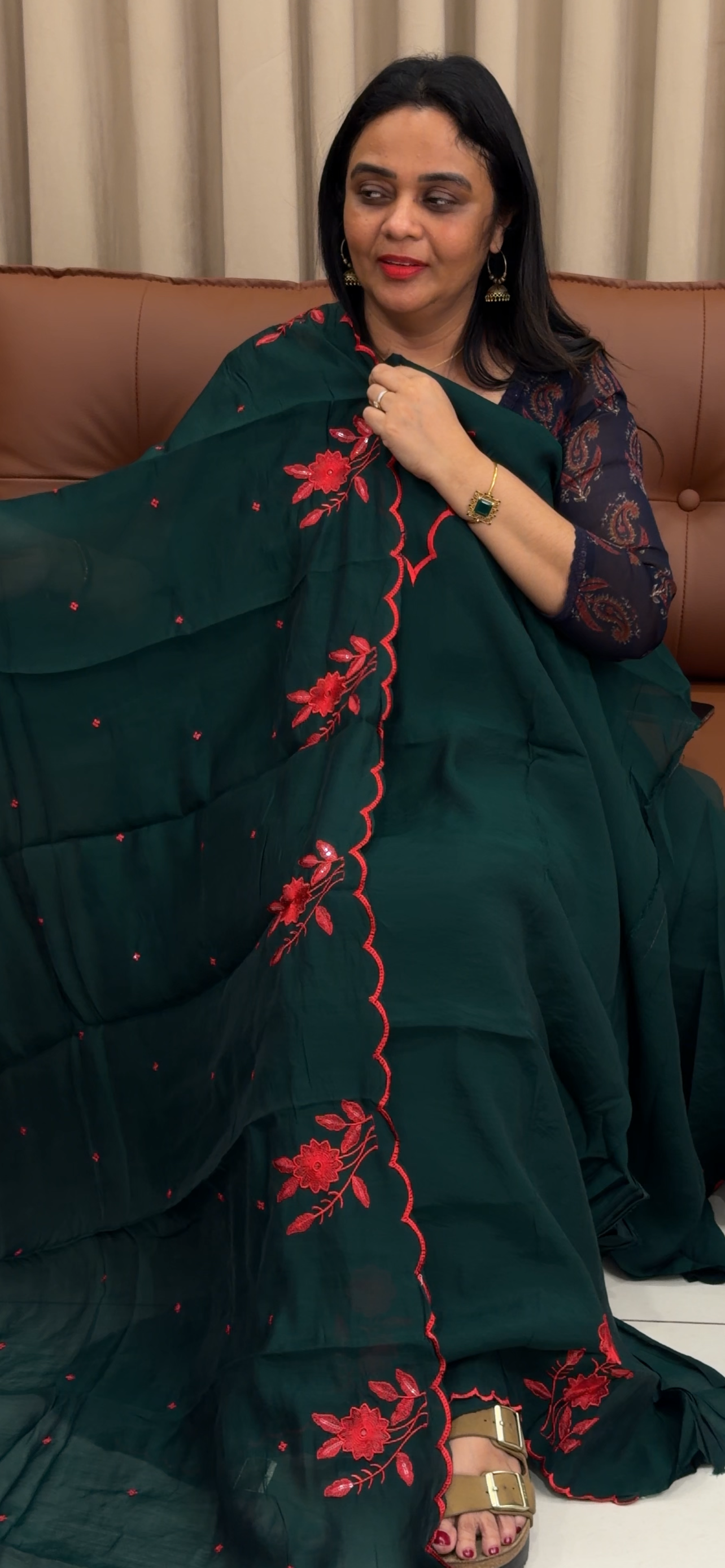 MUL CHANDERI UNSTITCHED SALWAR SUITS - IHA 33586