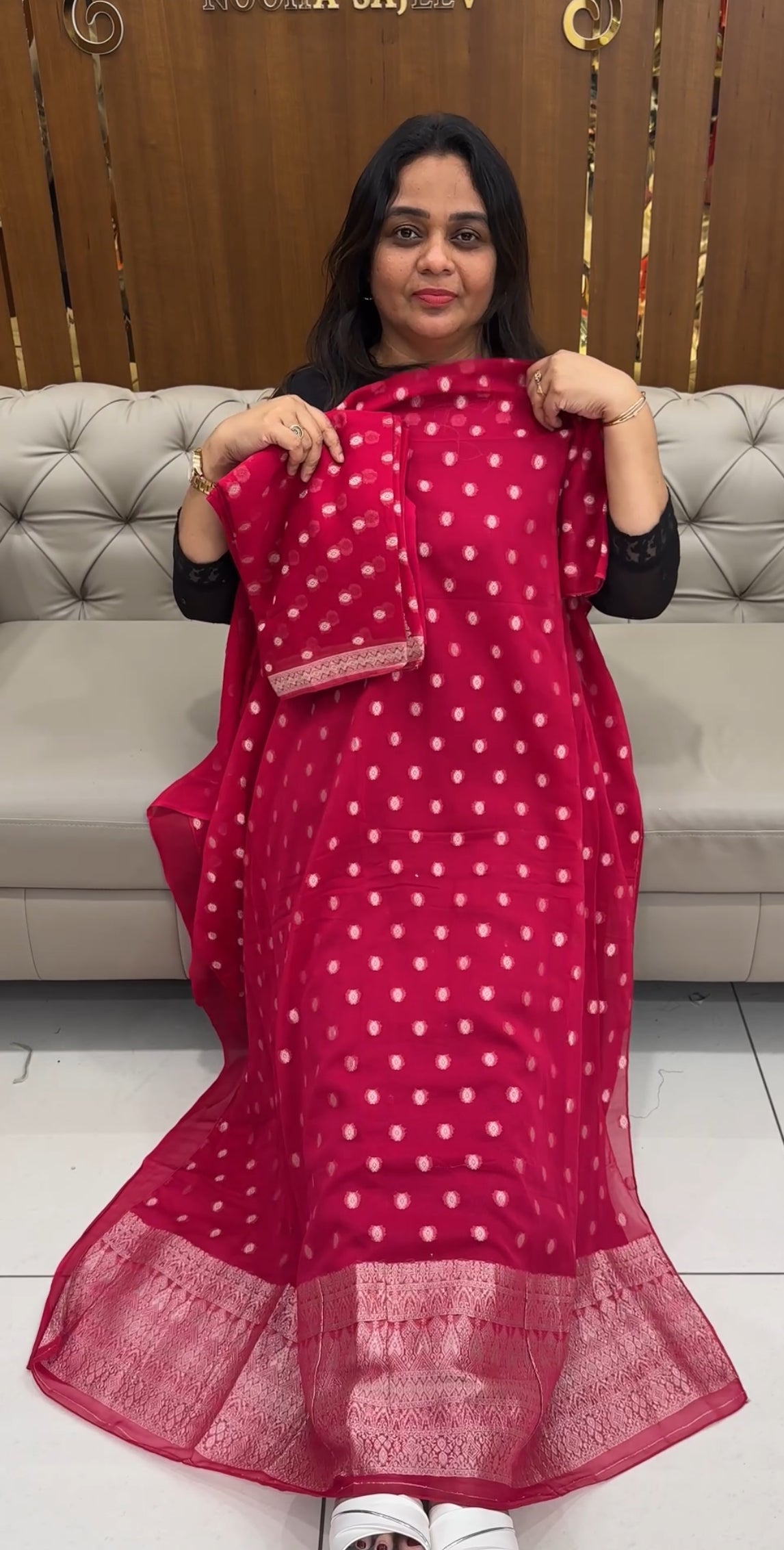 BANARASI UNSTITCHED SALWAR SUITS - IHA 28411