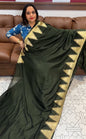 SEMI RAW SILK SAREES - IHA 18526