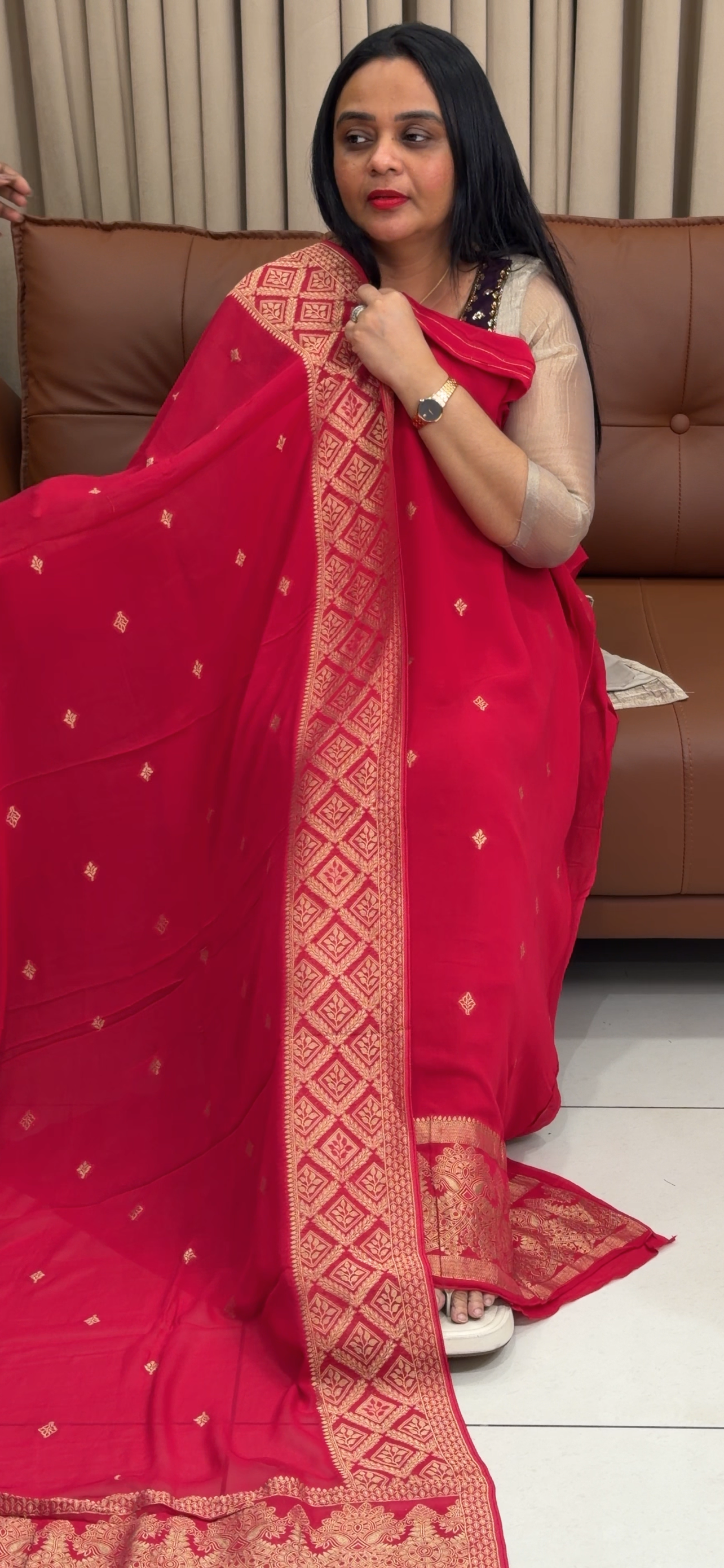VISCOSE GEORGETTE UNSTITCHED SALWAR SUITS - IHA 34751