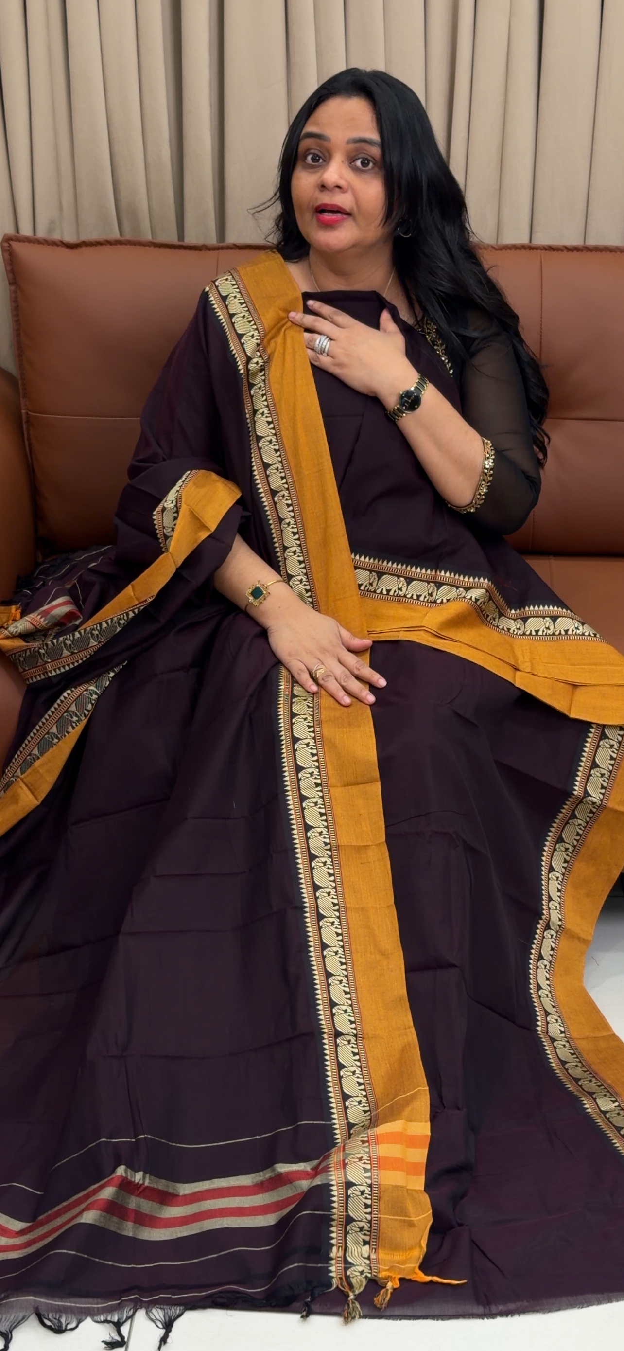 HANDLOOM COTTON UNSTITCHED SALWAR SUITS - IHA 35043