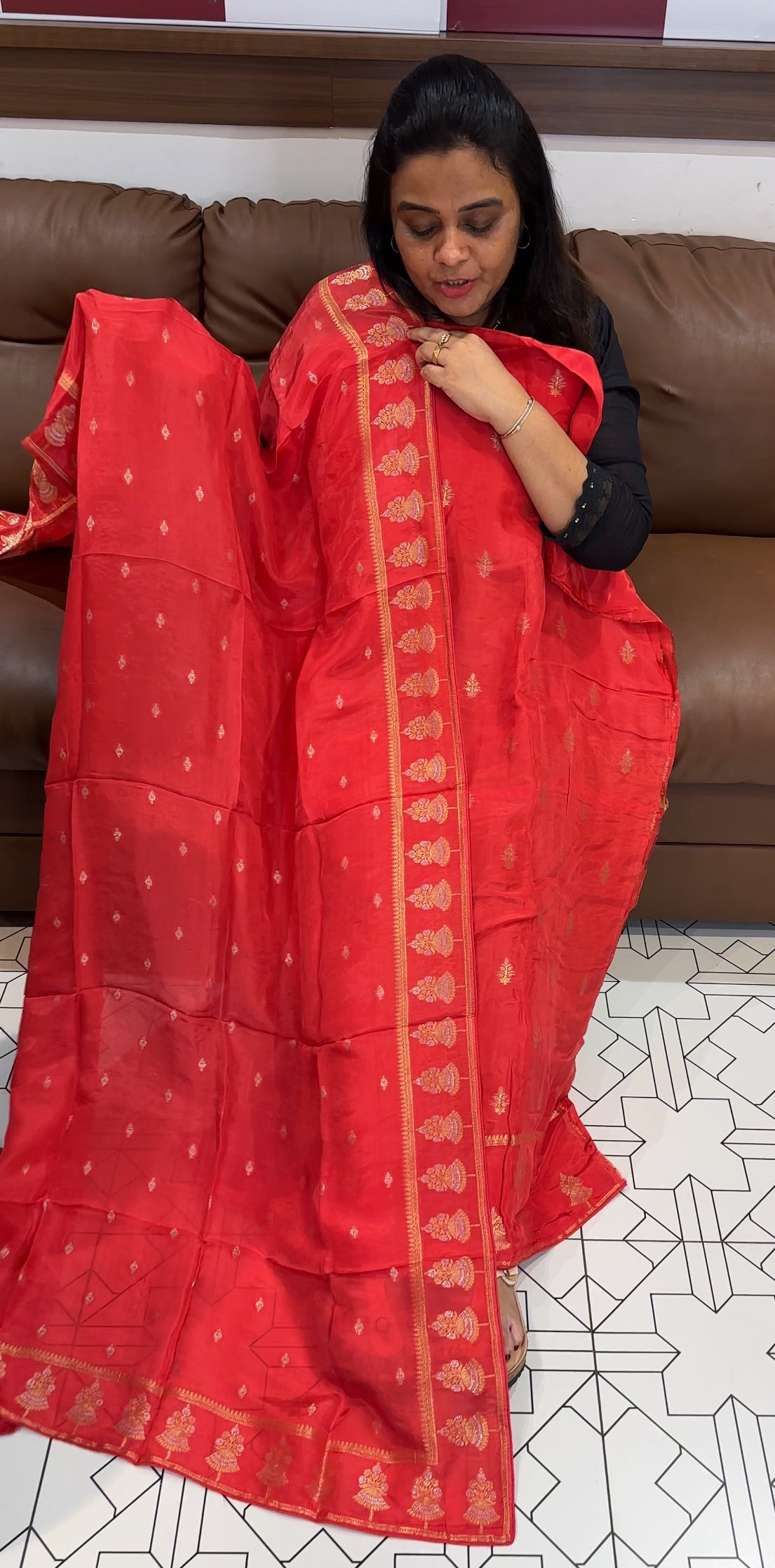 SILK BANARASI UNSTITCHED SALWAR SUITS - IHA 28040