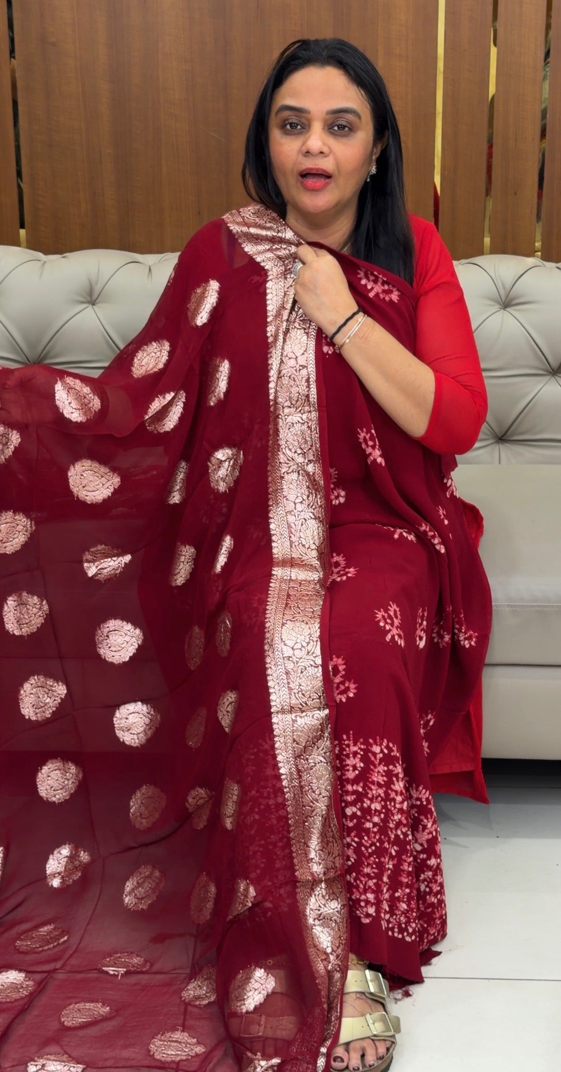 GEORGETTE BATIK PRINTED UNSTITCHED SALWAR SUITS - IHA 32055