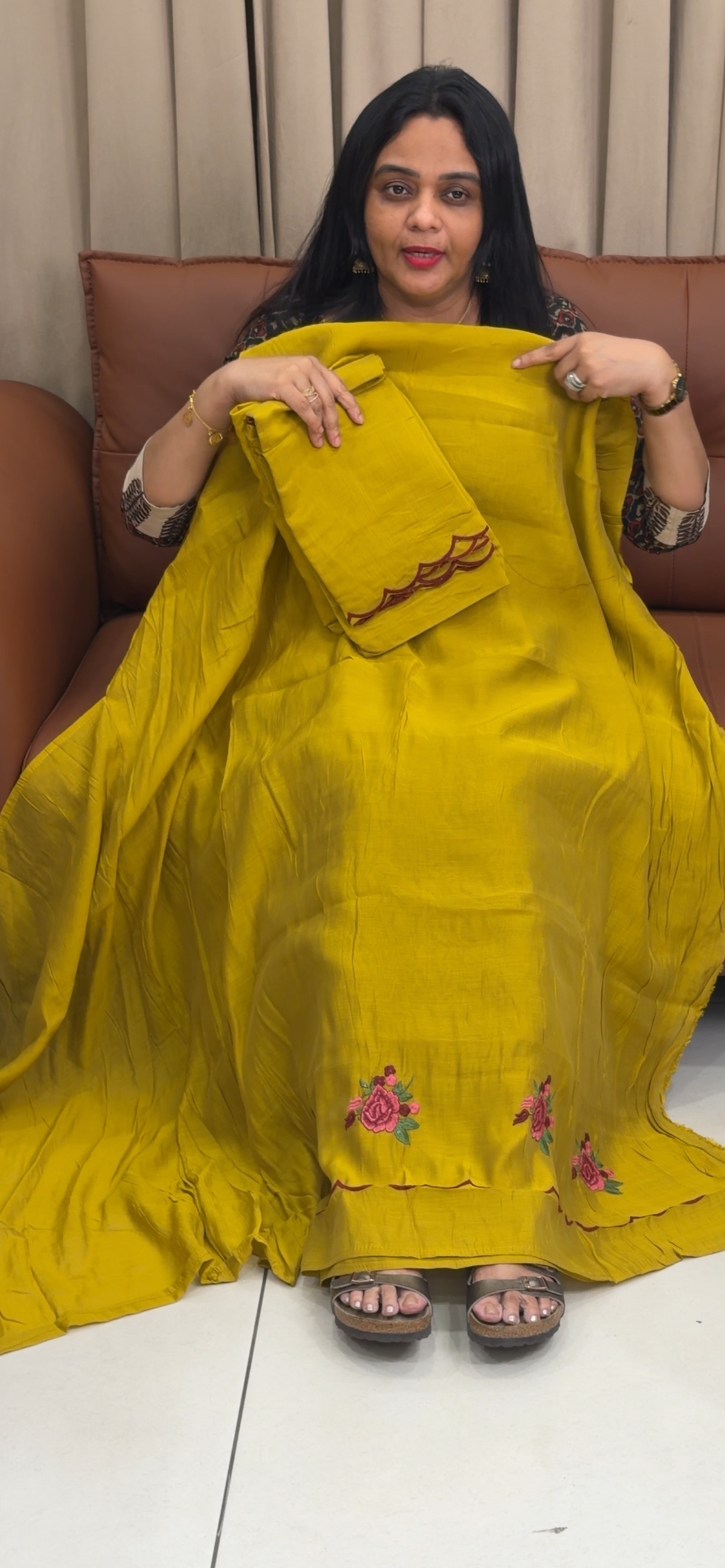 MUL CHANDERI UNSTITCHED SALWAR SUITS - IHA 35725