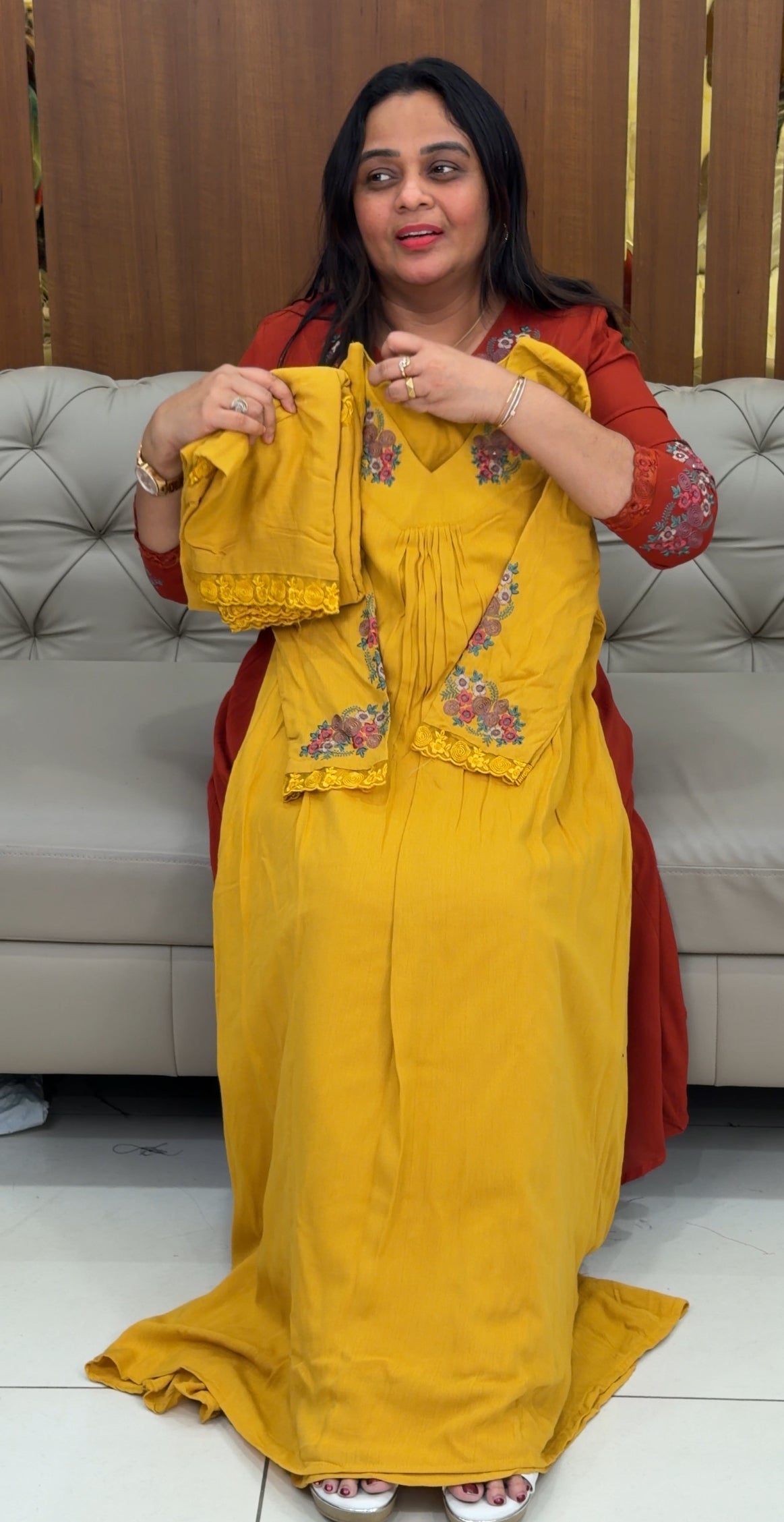 RAYON ALINE TOP,BOTTOM AND DUPATTA - IHA 29303