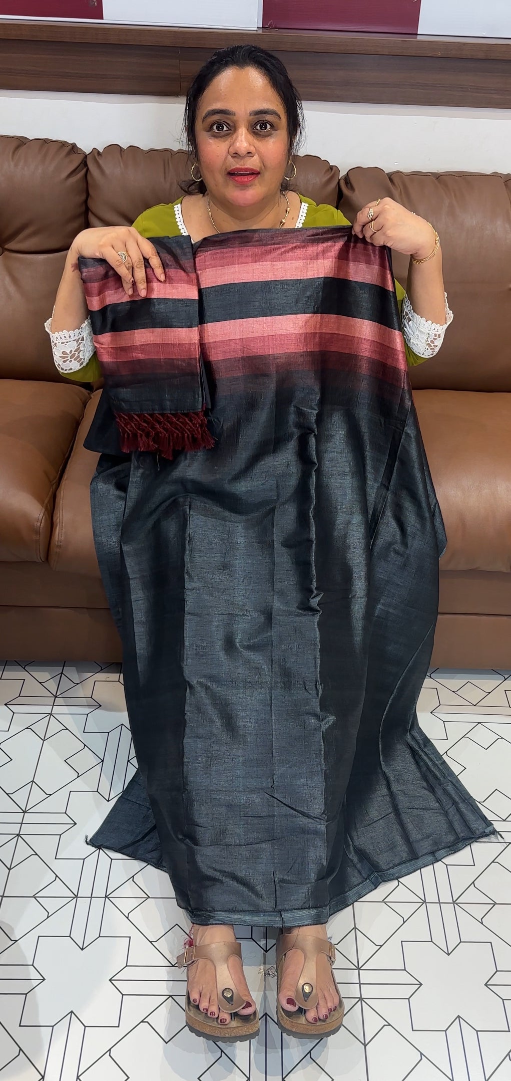 SEMI RAW SILK UNSTITCHED SALWAR SUITS - IHA 26300