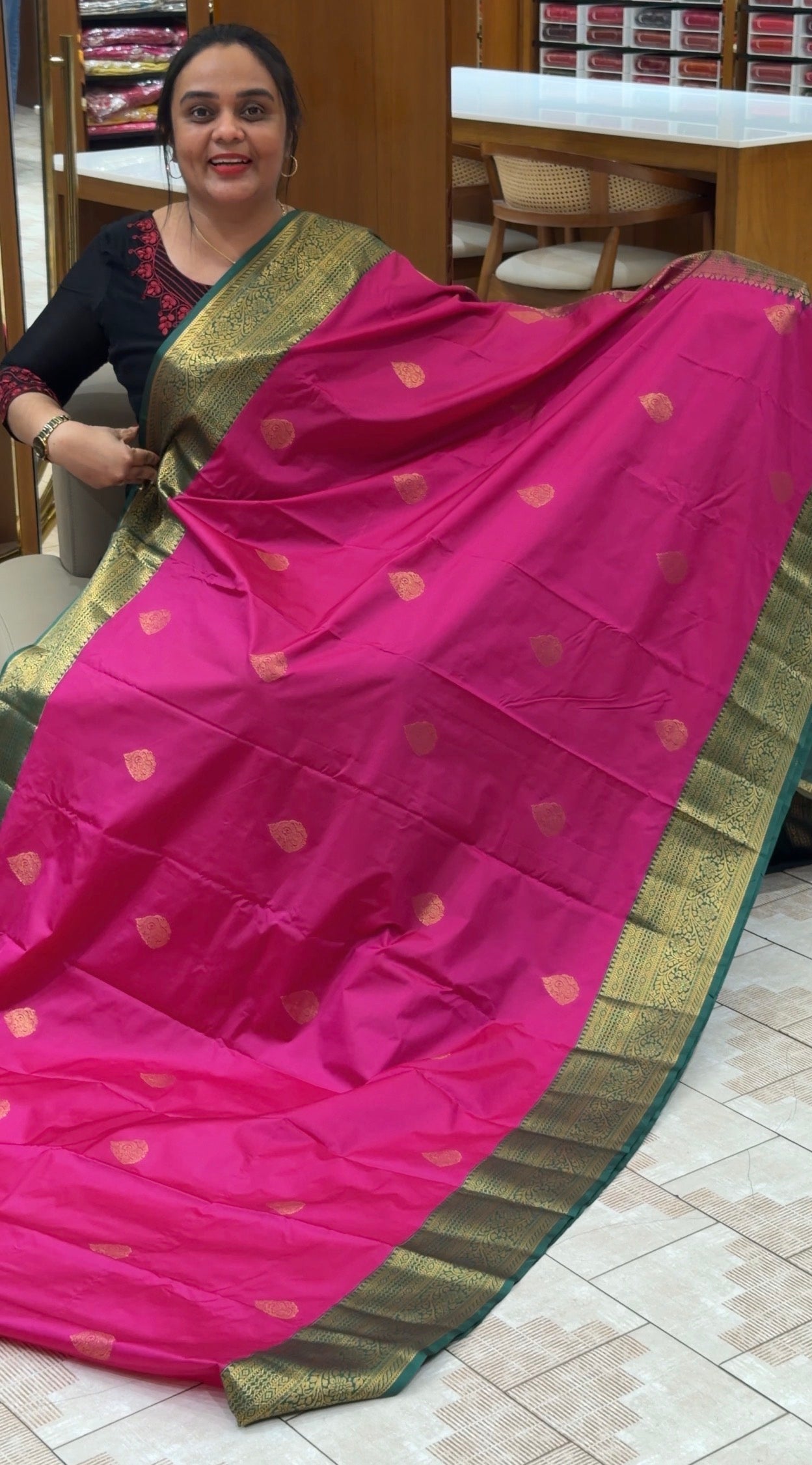 SEMI KANCHIPURAM SILK SAREES - IHA 31387