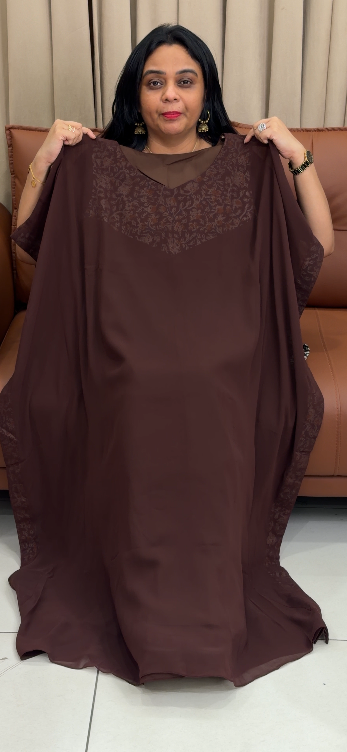 IHA'S IN-HOUSE GEORGETTE KAFTAN TOPS - IHA 35723