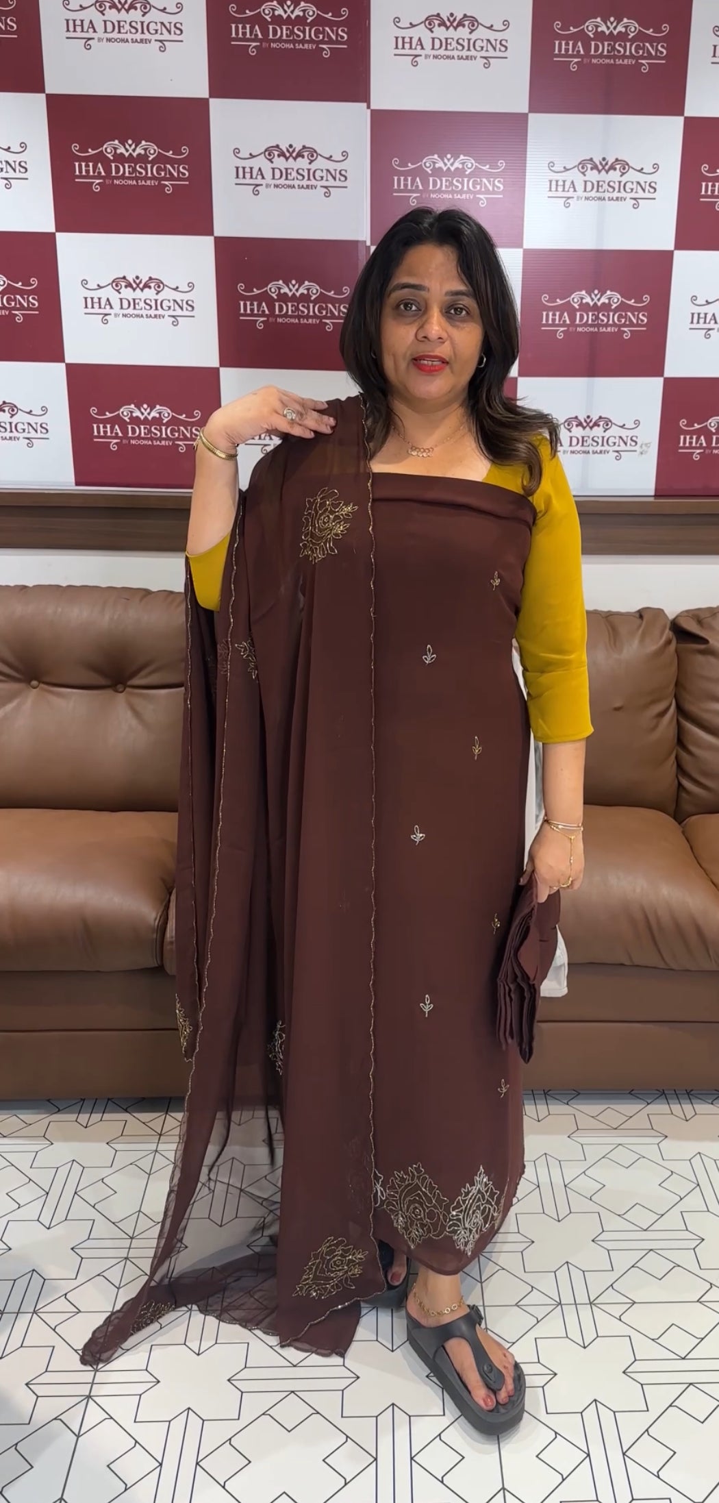 HAND WORKED GEORGETTE UNSTITCHED SALWAR SUITS - IHA 24722