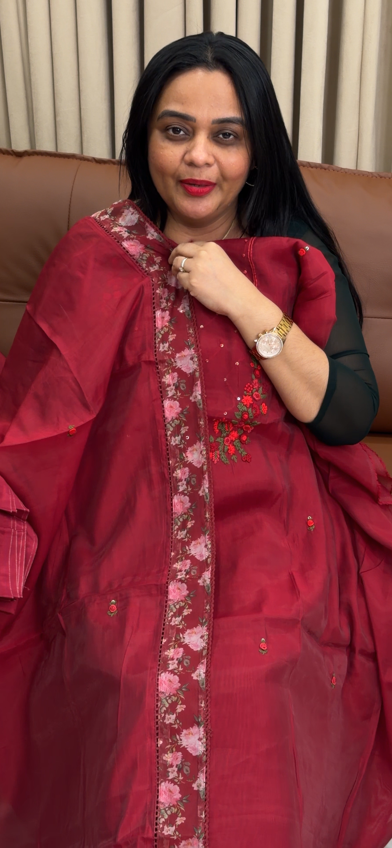 MALAI CHANDERI UNSTITCHED SALWAR SUITS - IHA 34821