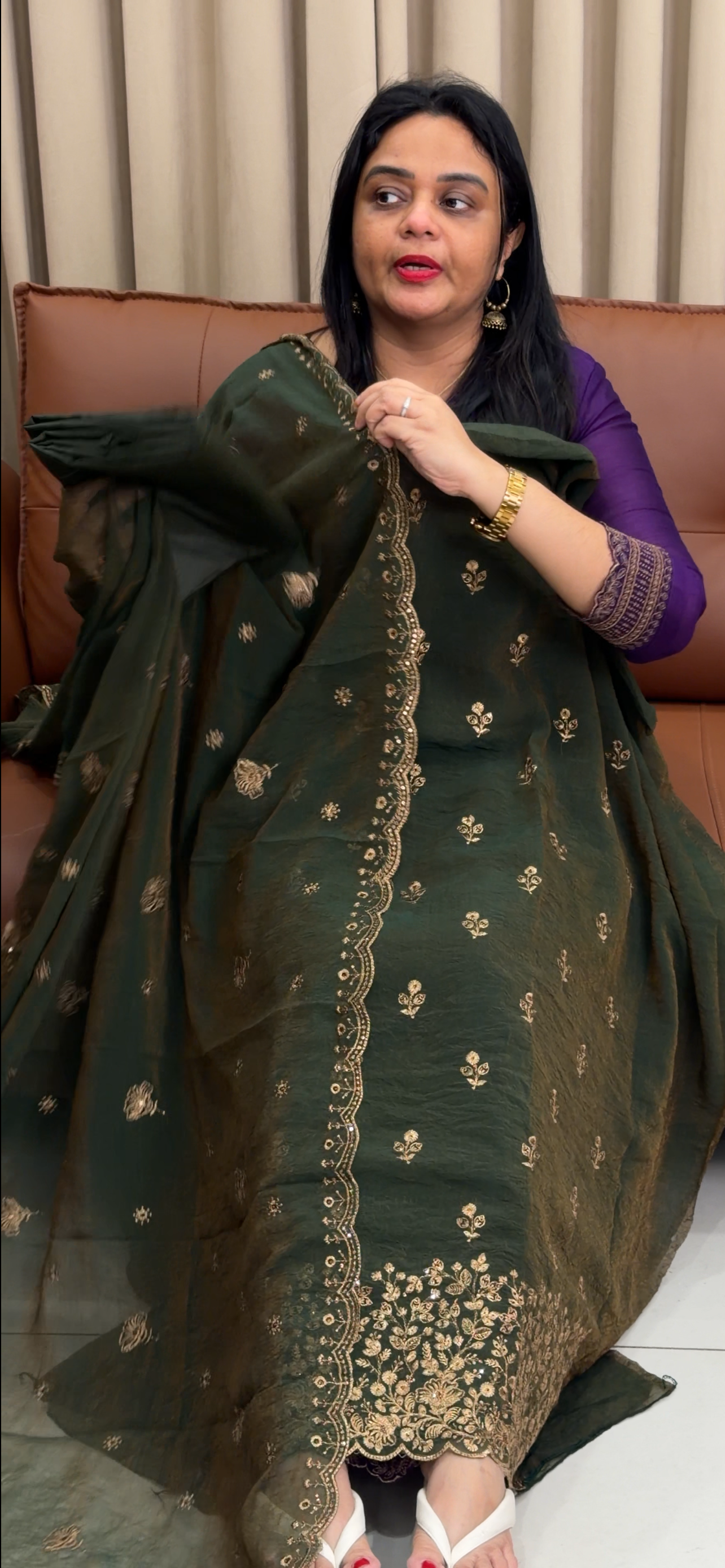 CRUSHED SILK UNSTITCHED SALWAR SUITS - IHA 34190