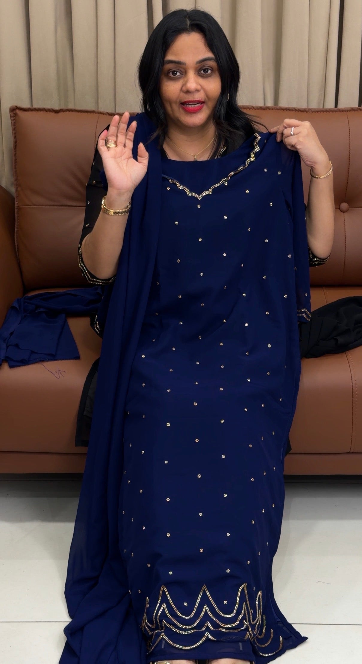 FORWARD FAUX GEORGETTE  TOP,BOTTOM AND DUPATTA - IHA 33767