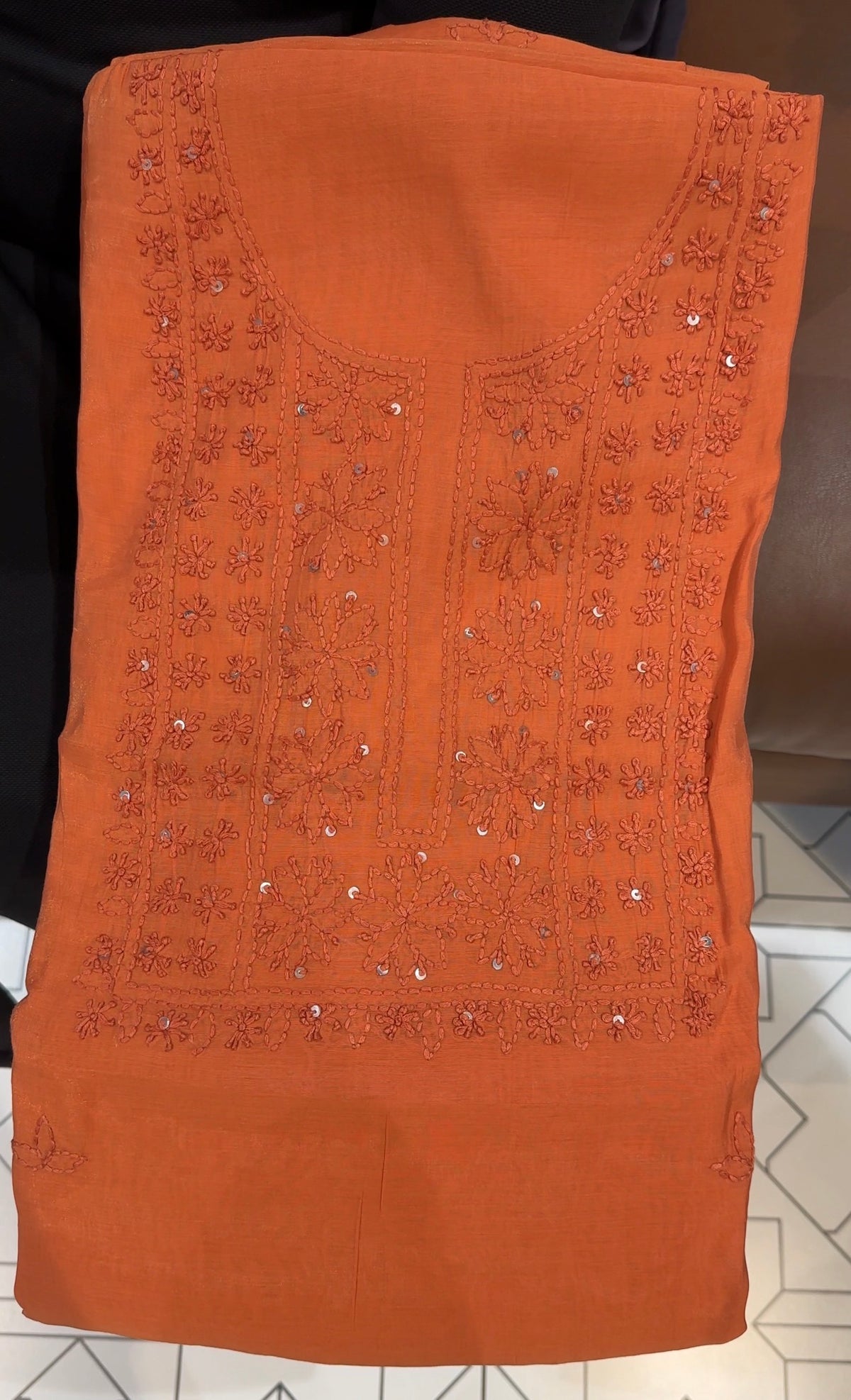 LUCKNOWI CHIKANKARI UNSTITCHED SALWAR SUITS - IHA 35992