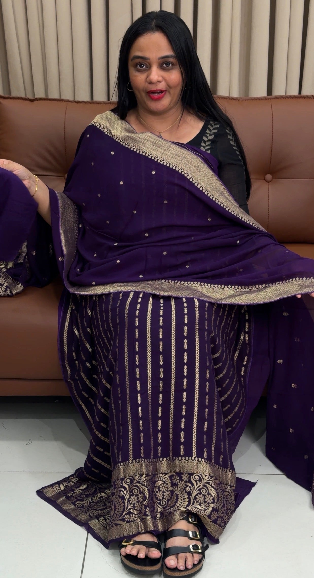 GEORGETTE BANARASI UNSTITCHED SALWAR SUITS  - IHA 34693