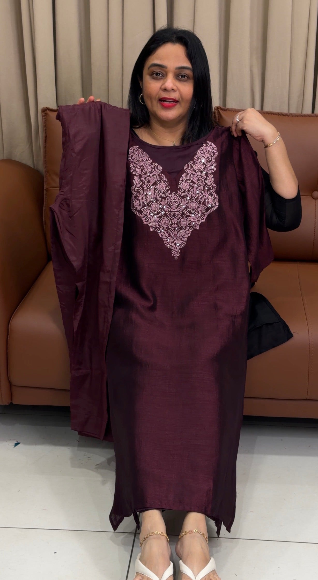 IHA'S IN-HOUSE SEMI RAW SILK CO-ORDS SETS - IHA 33794