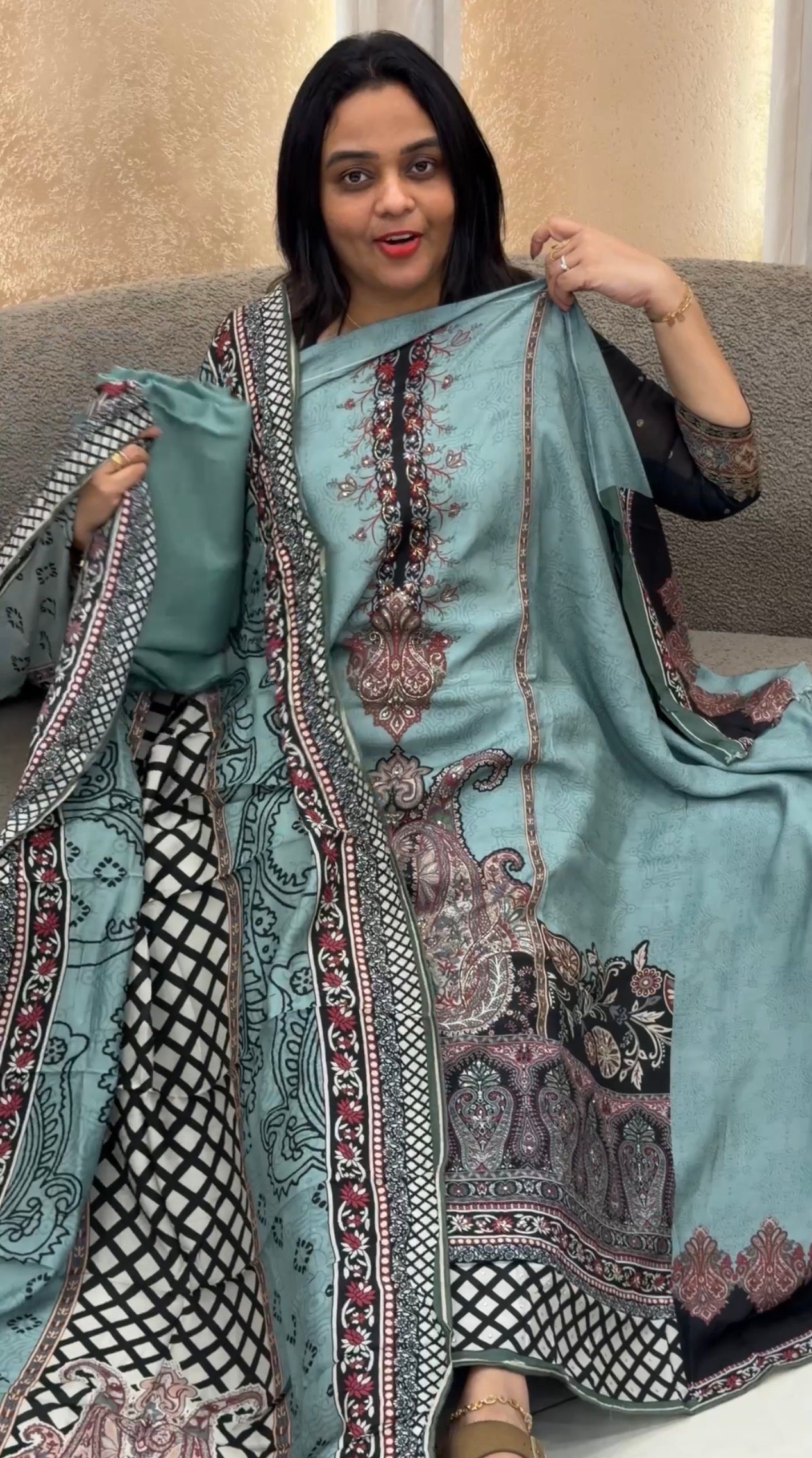 PRINTED MUL CHANDERI UNSTITCHED SALWAR SUITS - IHA 33213