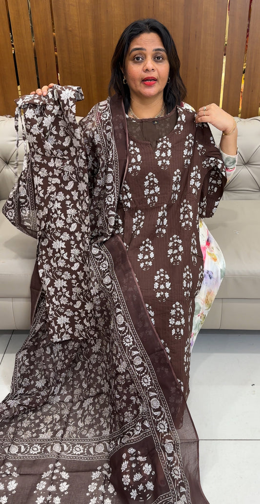 COTTON TOP, BOTTOM AND DUPATTA - IHA 26129