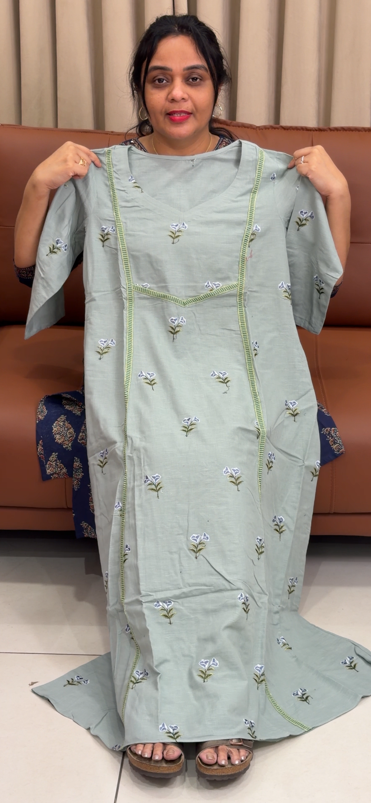 IHA'S IN-HOUSE COTTON LINEN LONG TOPS - IHA 36105