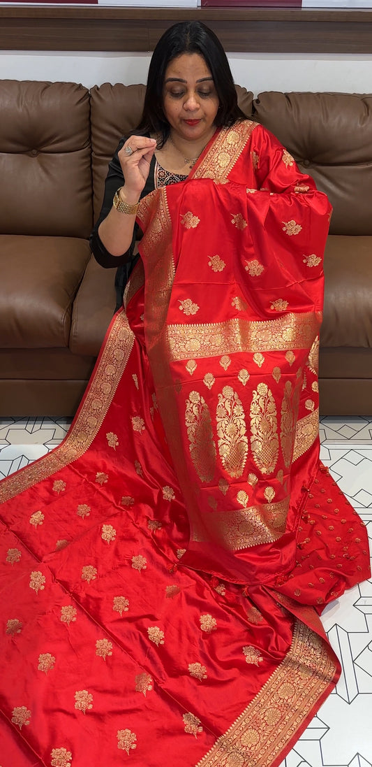 SATIN KATAN SAREES - IHA 19840