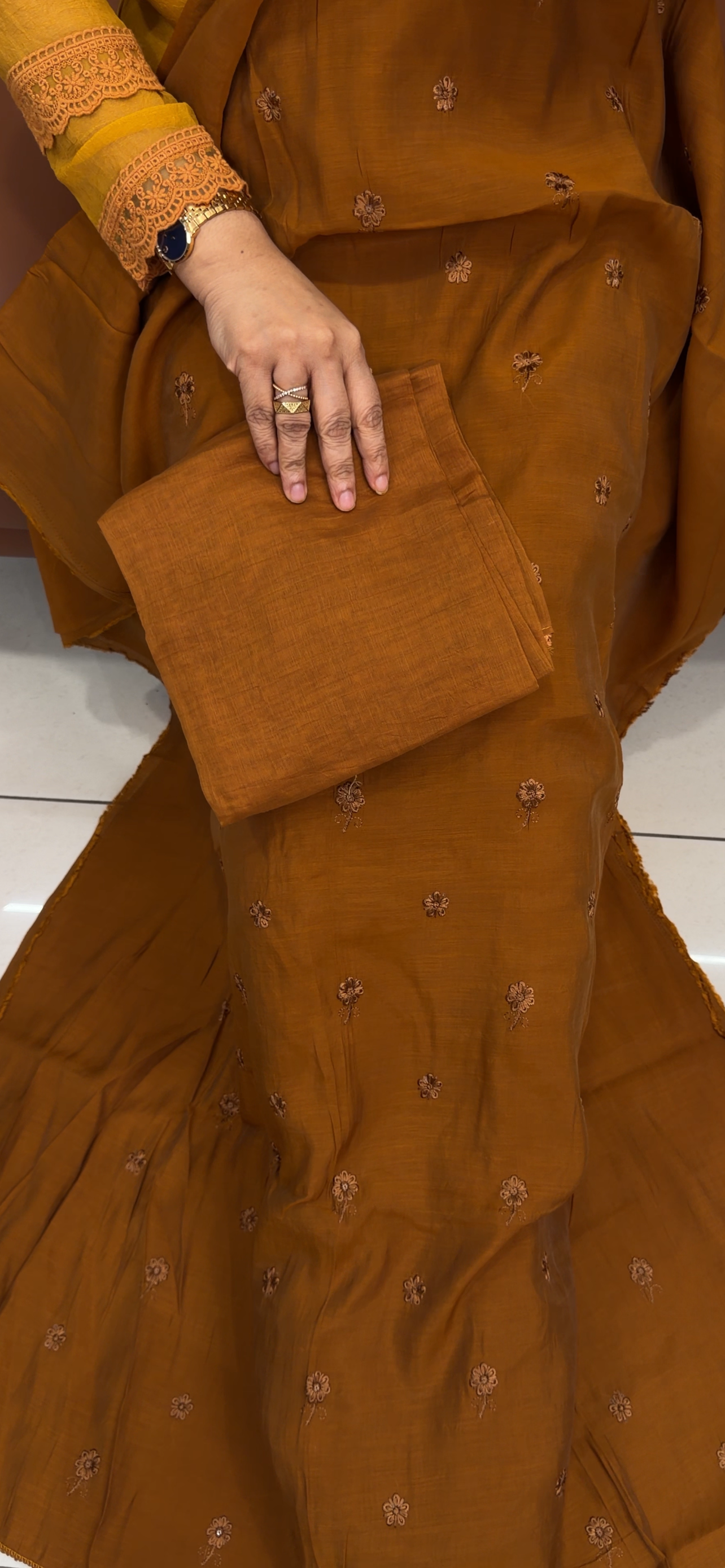 MUL CHANDERI UNSTITCHED SALWAR SUITS - IHA 33484