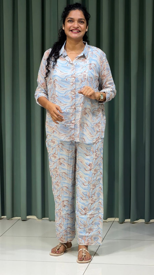 GEORGETTE PRINTED SHORT CO-ORDS SETS - IHA 33182