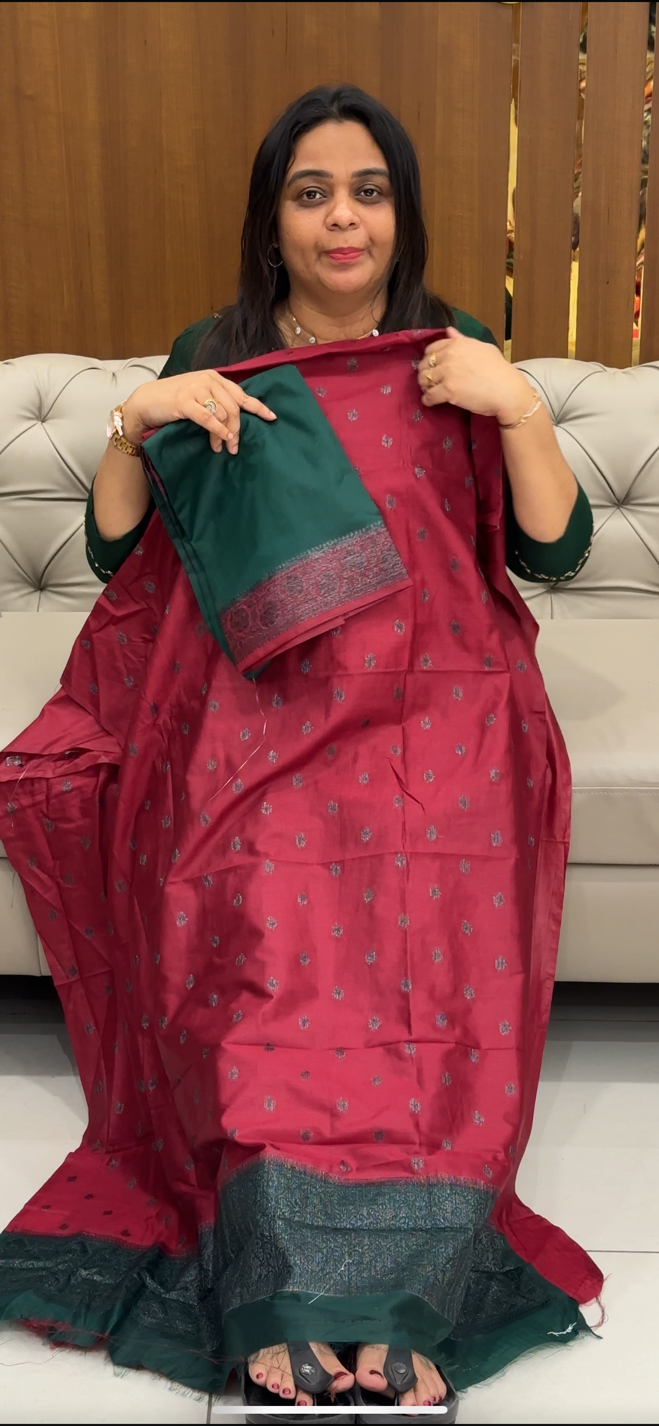 BANARASI TUSSUR UNSTITCHED SALWAR SUITS - IHA 28544