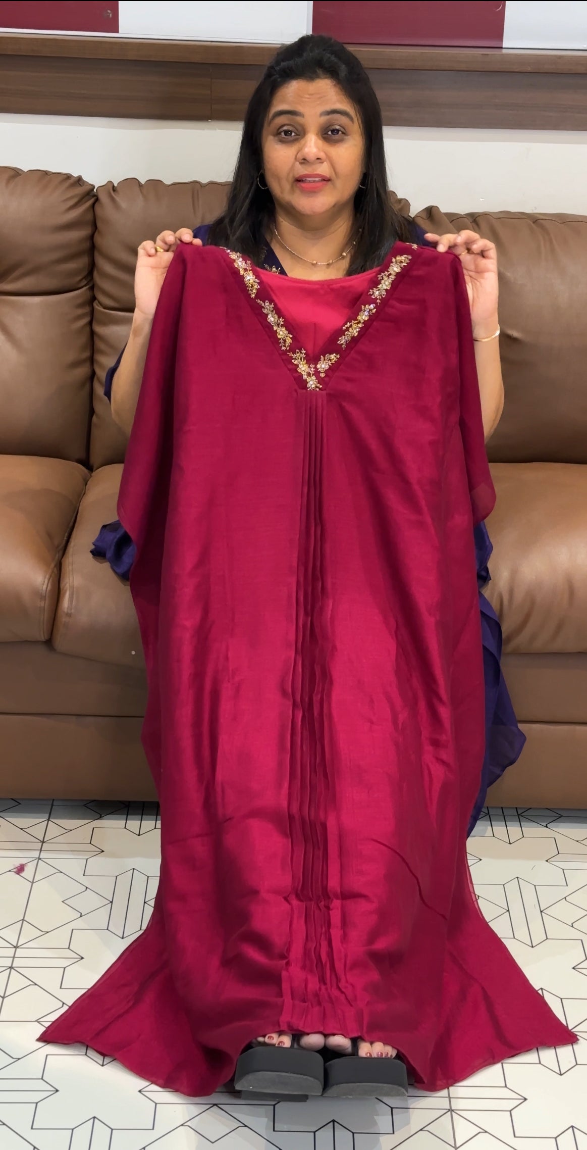 IHA'S IN-HOUSE SEMI RAW SILK ALINE  TOPS - IHA 29420