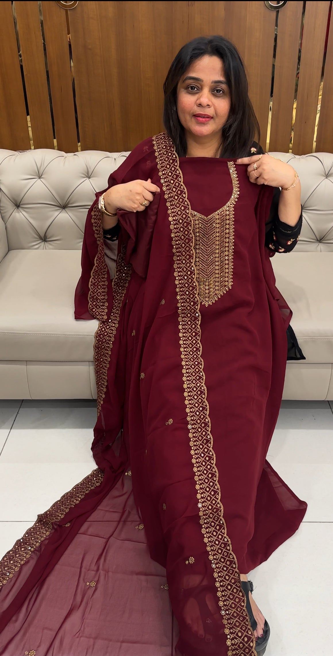 FORWARD FAUX GEORGETTE UNSTITCHED SALWAR SUITS - IHA 26009