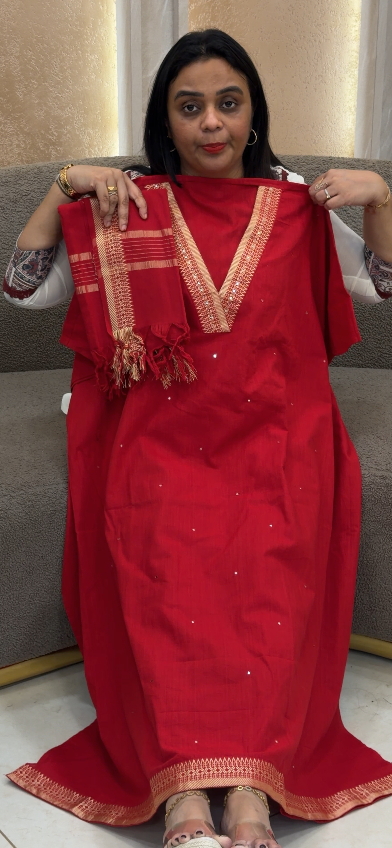 HANDLOOM COTTON UNSTITCHED SALWAR SUITS - IHA 33204
