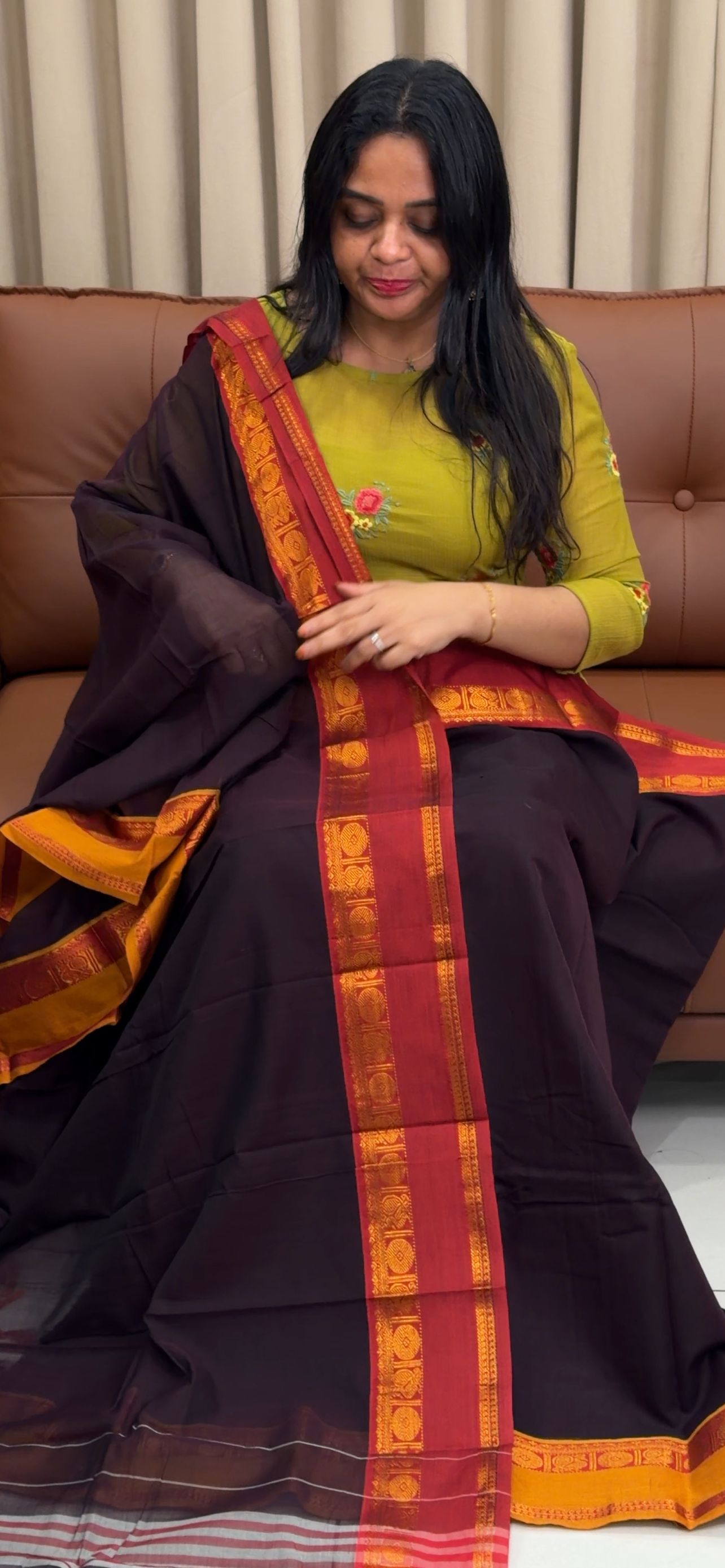 HANDLOOM UNSTITCHED DHAVANI SETS - IHA 33626