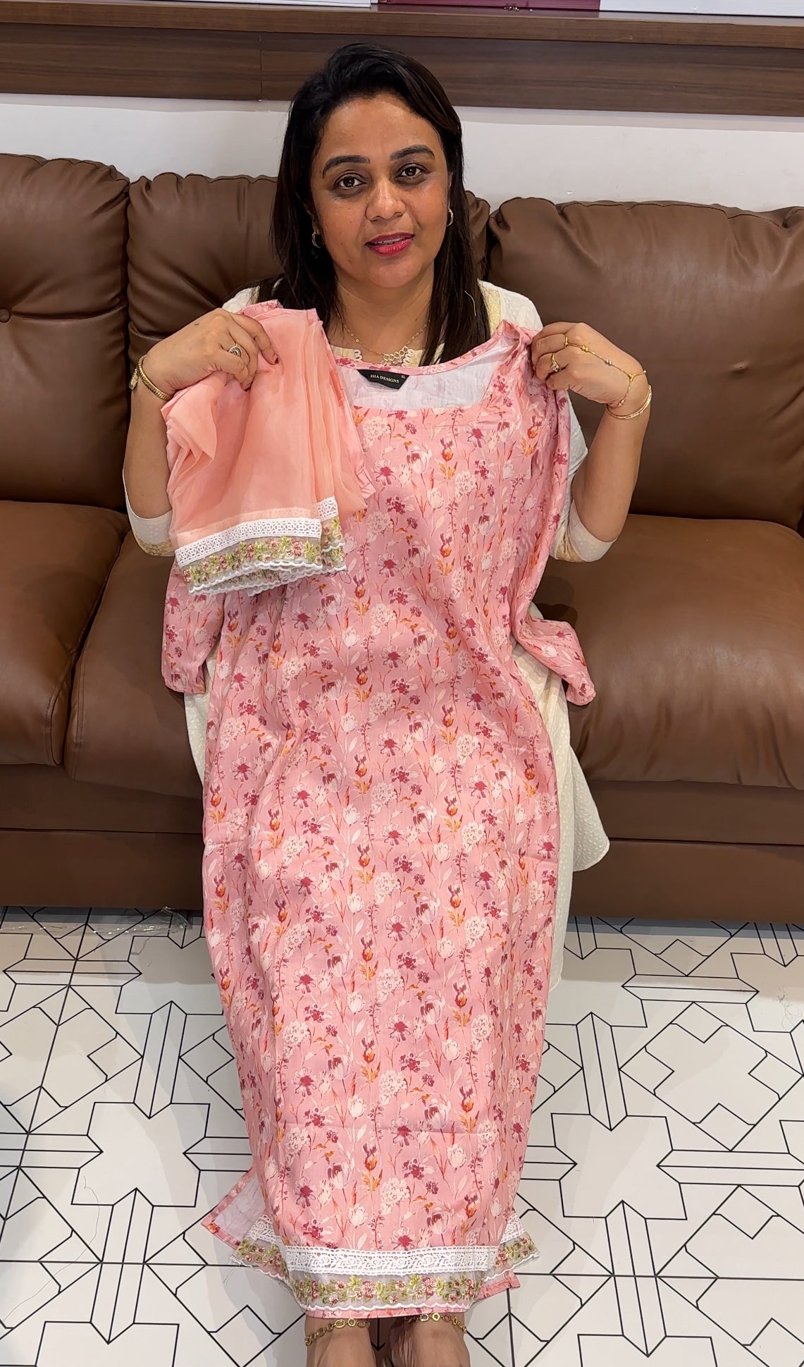 PRINTED COTTON TOP , BOTTOM AND DUPATTA - IHA 24707