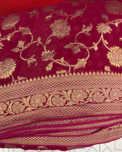 GEORGETTE BANARASI SAREES - IHA 18808