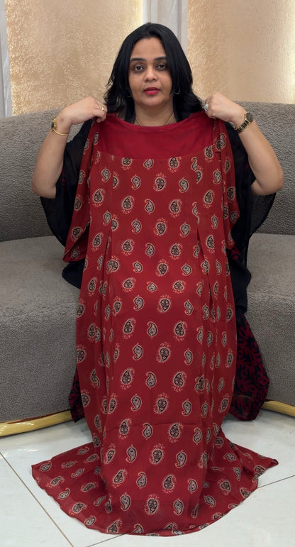 IHA'S IN-HOUSE AJRAKH PRINTED UNSTITCHED SALWAR SUITS - IHA 35196