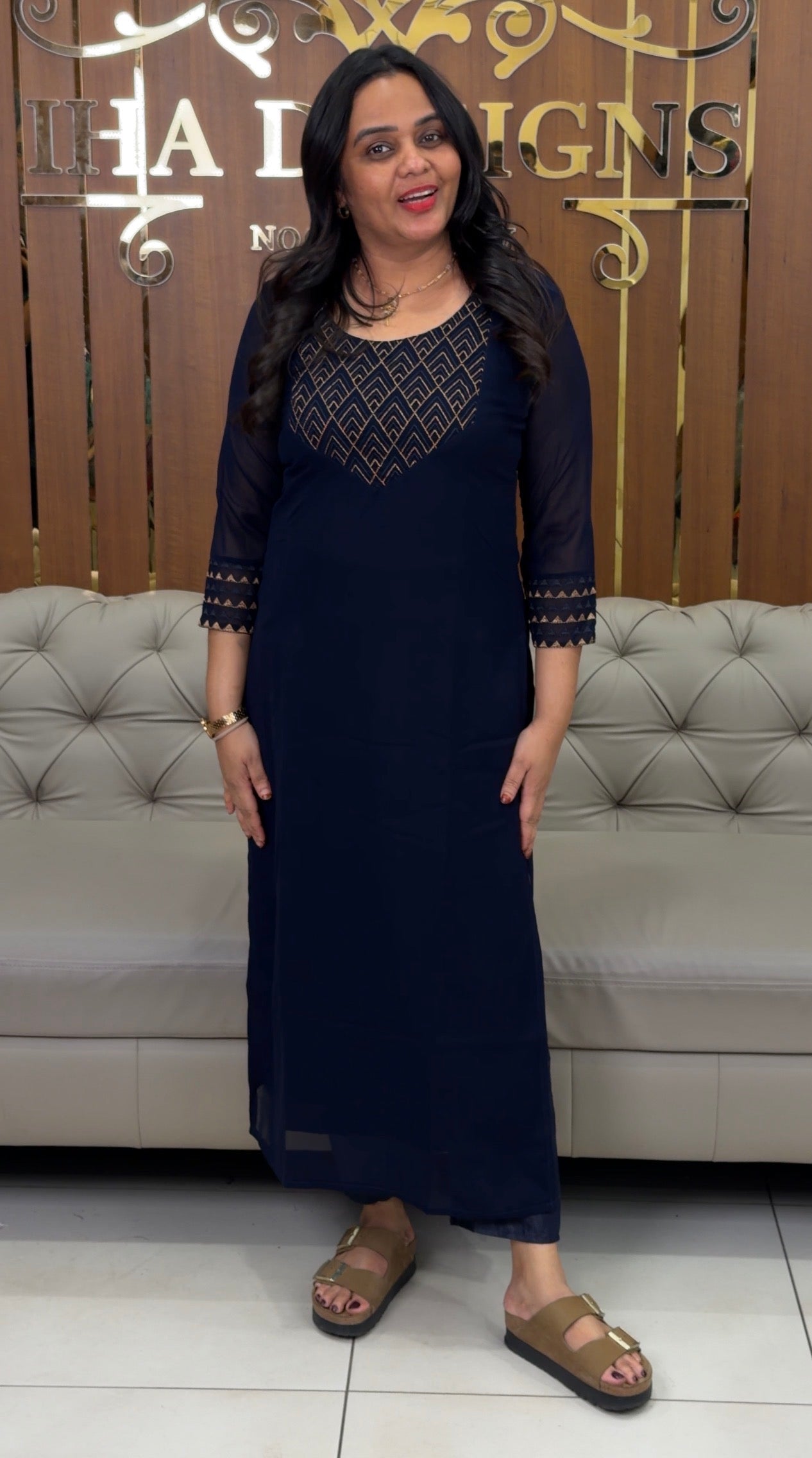 FAUX GEORGETTE CO-ORDS SETS - IHA 32527