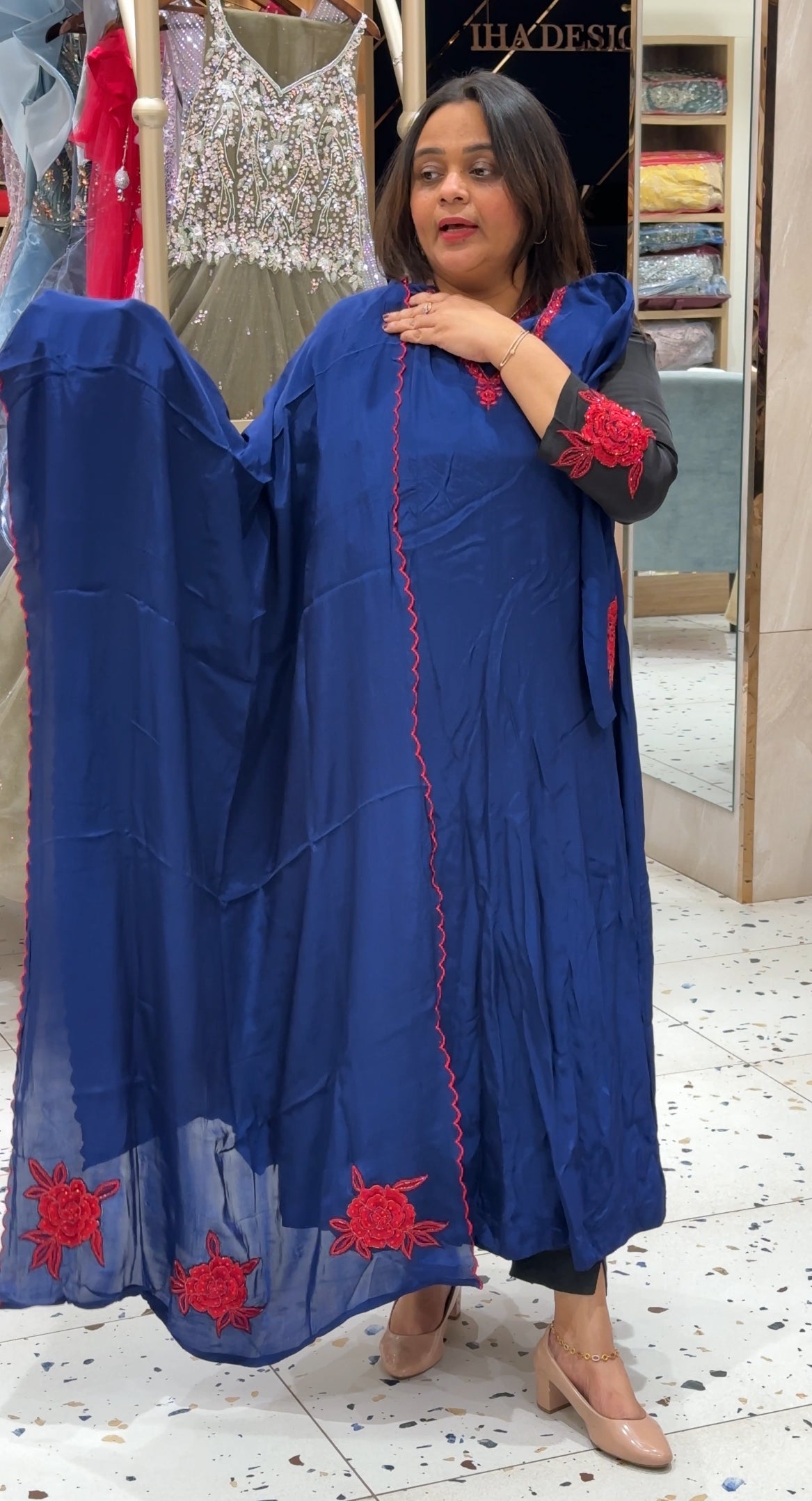 CRAPE SILK TOP, BOTTOM AND DUPATTTA - IHA 27190