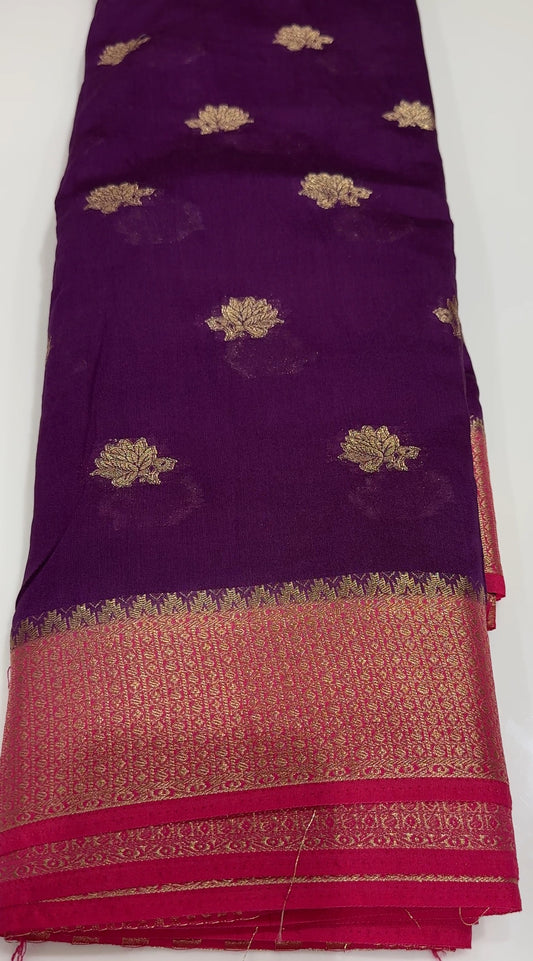 SEMI BANARASI SAREES - IHA 17481