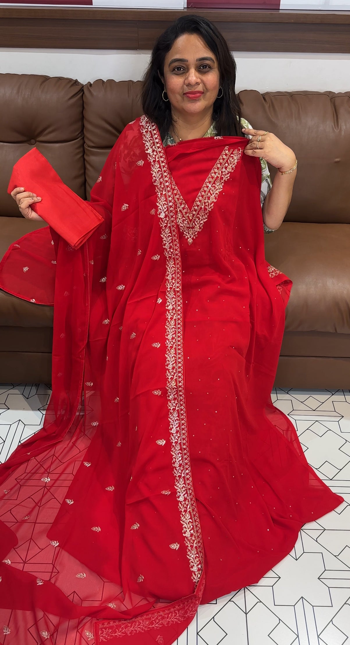 GEORGETTE UNSTITCHED SALWAR SUITS - IHA 26308