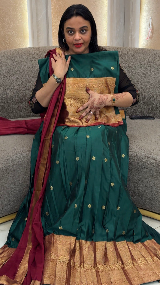 SEMI STITCHED DHAVANI SETS - IHA 33028