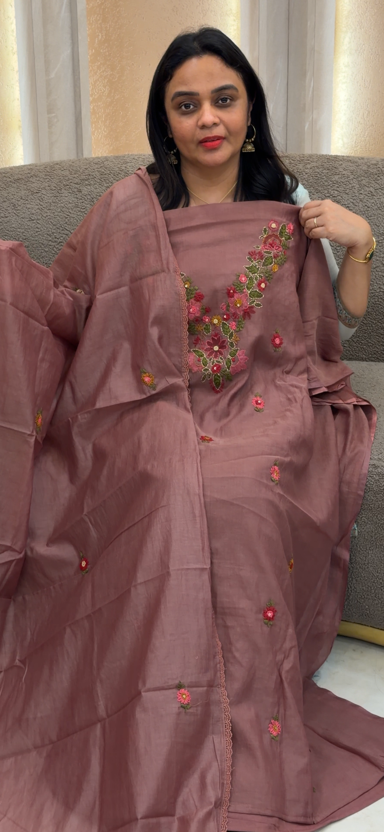 MUL CHANDERI UNSTITCHED SALWAR SUITS - IHA 33623